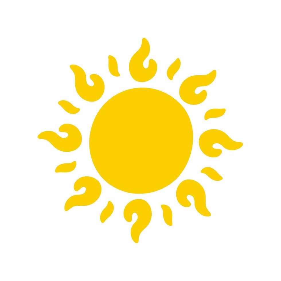 Sonne Symbol. das Silhouette von das Sonne leuchtenden hell auf ein Frühling Morgen vektor