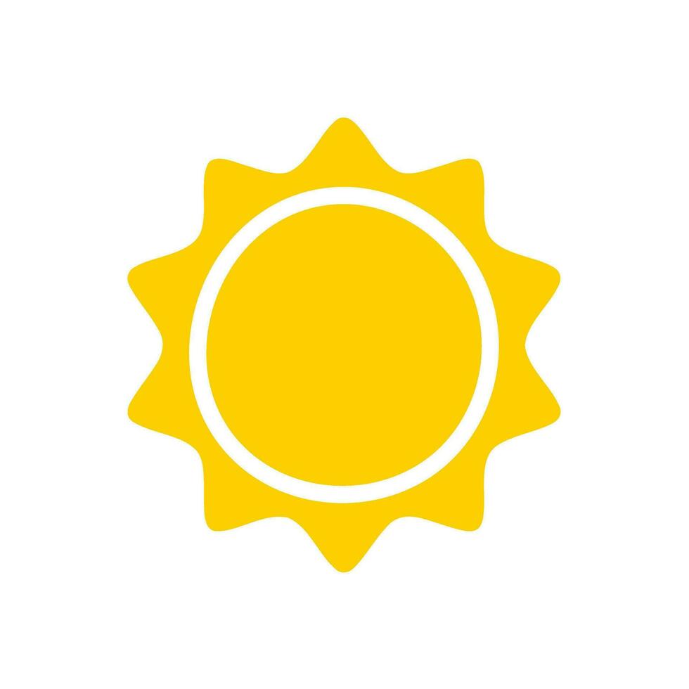 Sonne Symbol. das Silhouette von das Sonne leuchtenden hell auf ein Frühling Morgen vektor