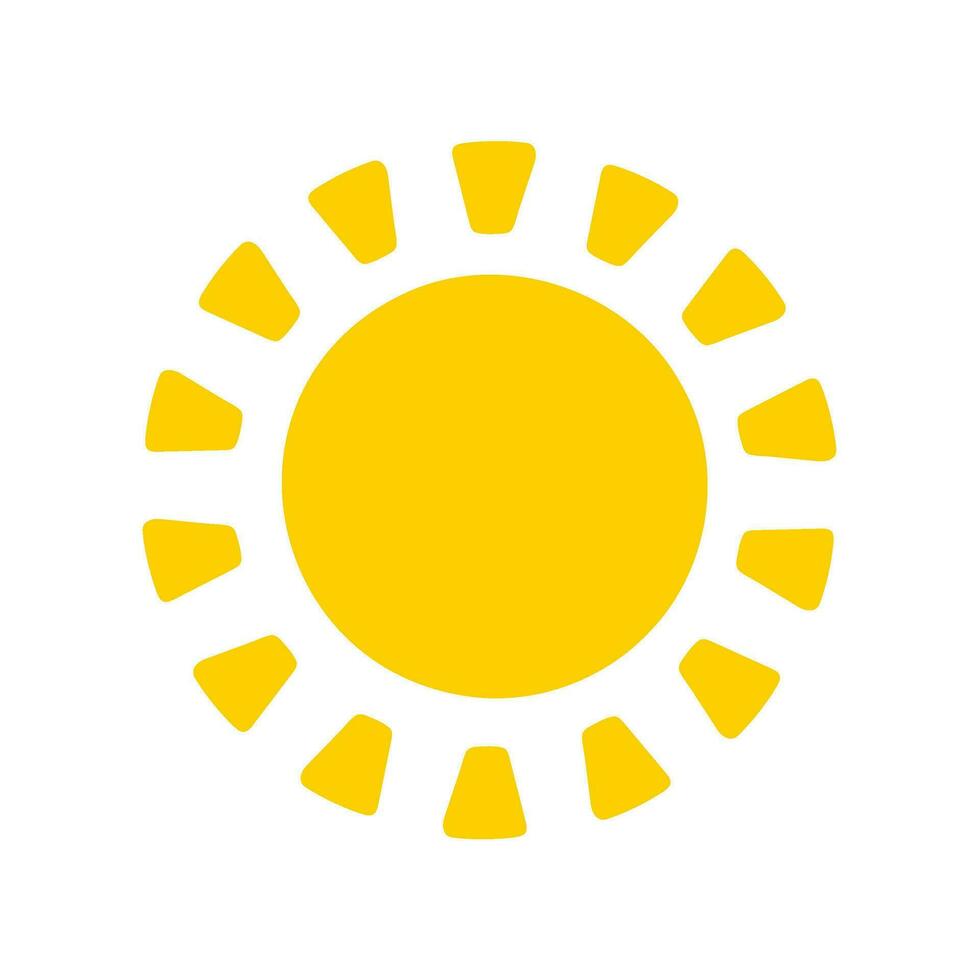 Sol ikon. de silhuett av de Sol lysande ljust på en vår morgon- vektor