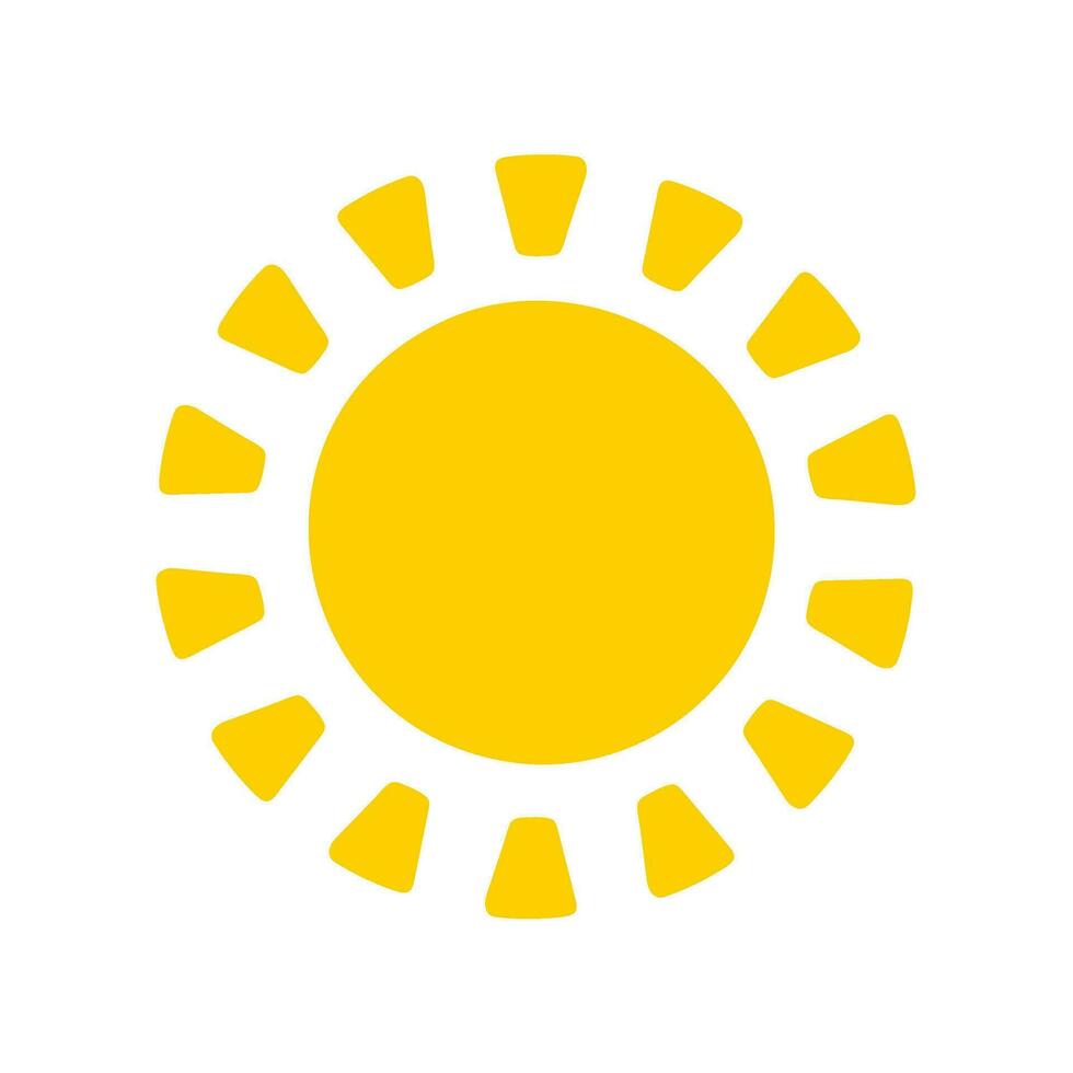 Sonne Symbol. das Silhouette von das Sonne leuchtenden hell auf ein Frühling Morgen vektor