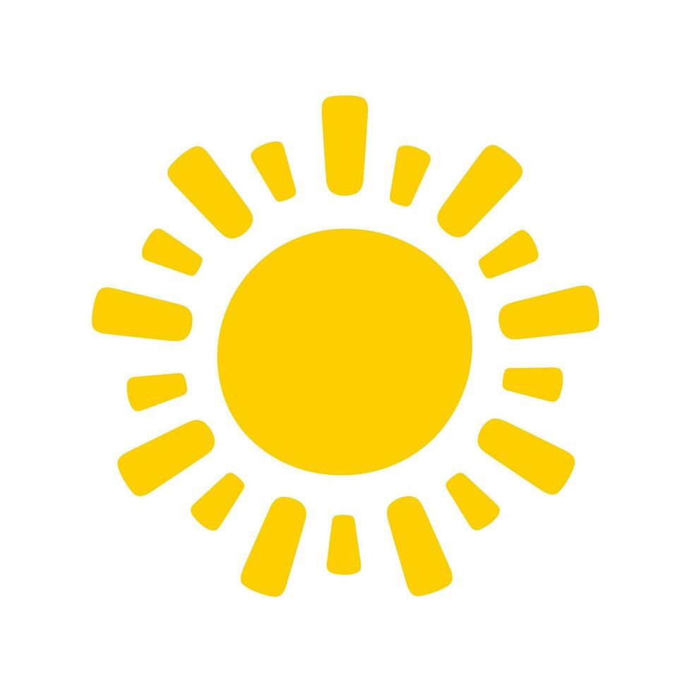 Sonne Symbol. das Silhouette von das Sonne leuchtenden hell auf ein Frühling Morgen vektor