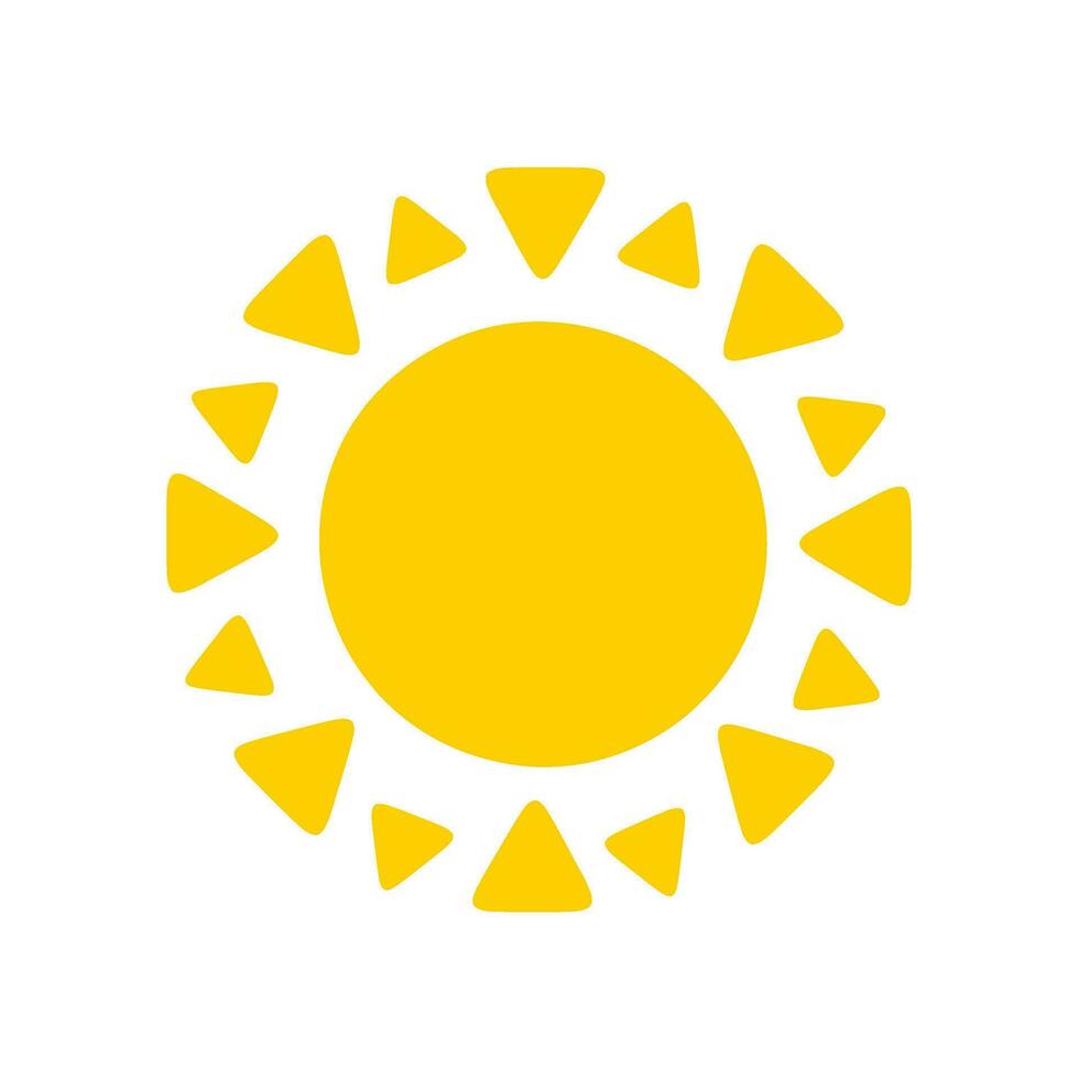 Sonne Symbol. das Silhouette von das Sonne leuchtenden hell auf ein Frühling Morgen vektor