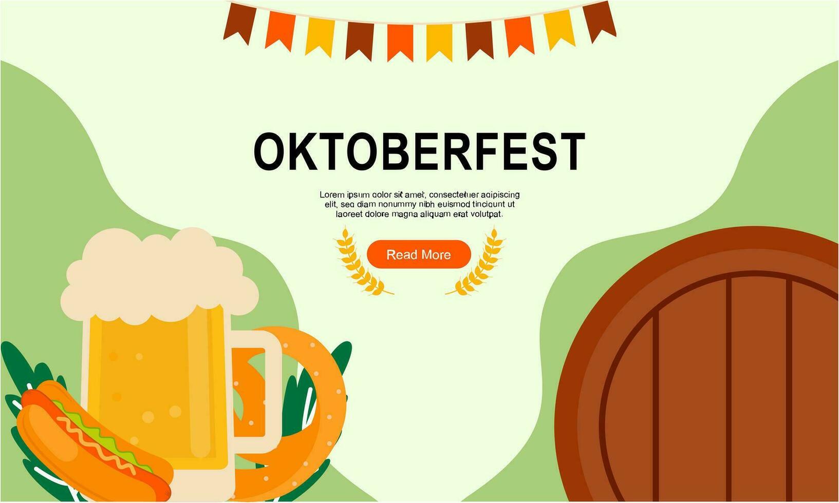 Oktoberfest horizontal Banner Vektor Design