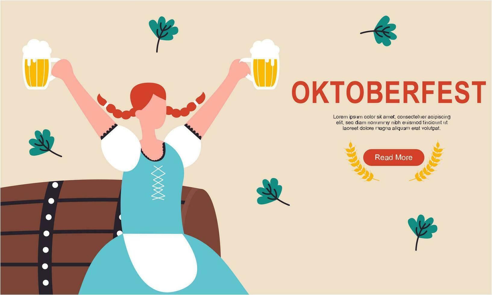 Oktoberfest horizontal Banner Vektor Design