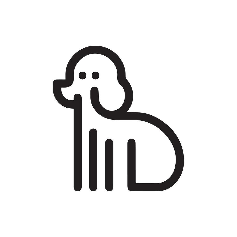 minimalistisk hund logotyp på vit bakgrund vektor