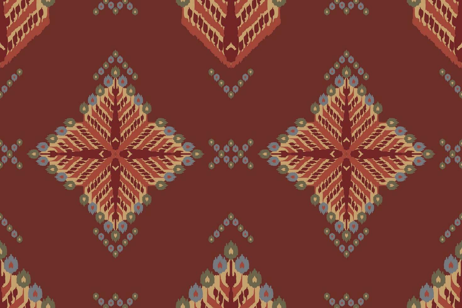 Ikat Stammes- indisch nahtlos Muster. ethnisch aztekisch Stoff Teppich Mandala Ornament einheimisch Boho Chevron textil.geometrisch afrikanisch amerikanisch orientalisch traditionell Vektor Illustrationen. Stickerei Stil