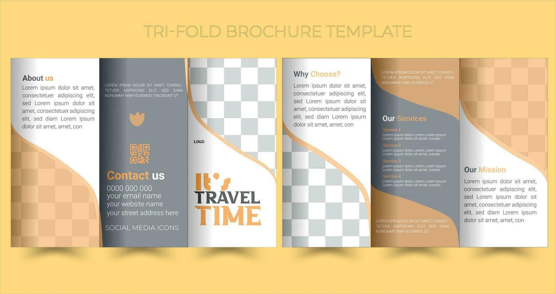 trifold broschyr mall för resan modern design vektor