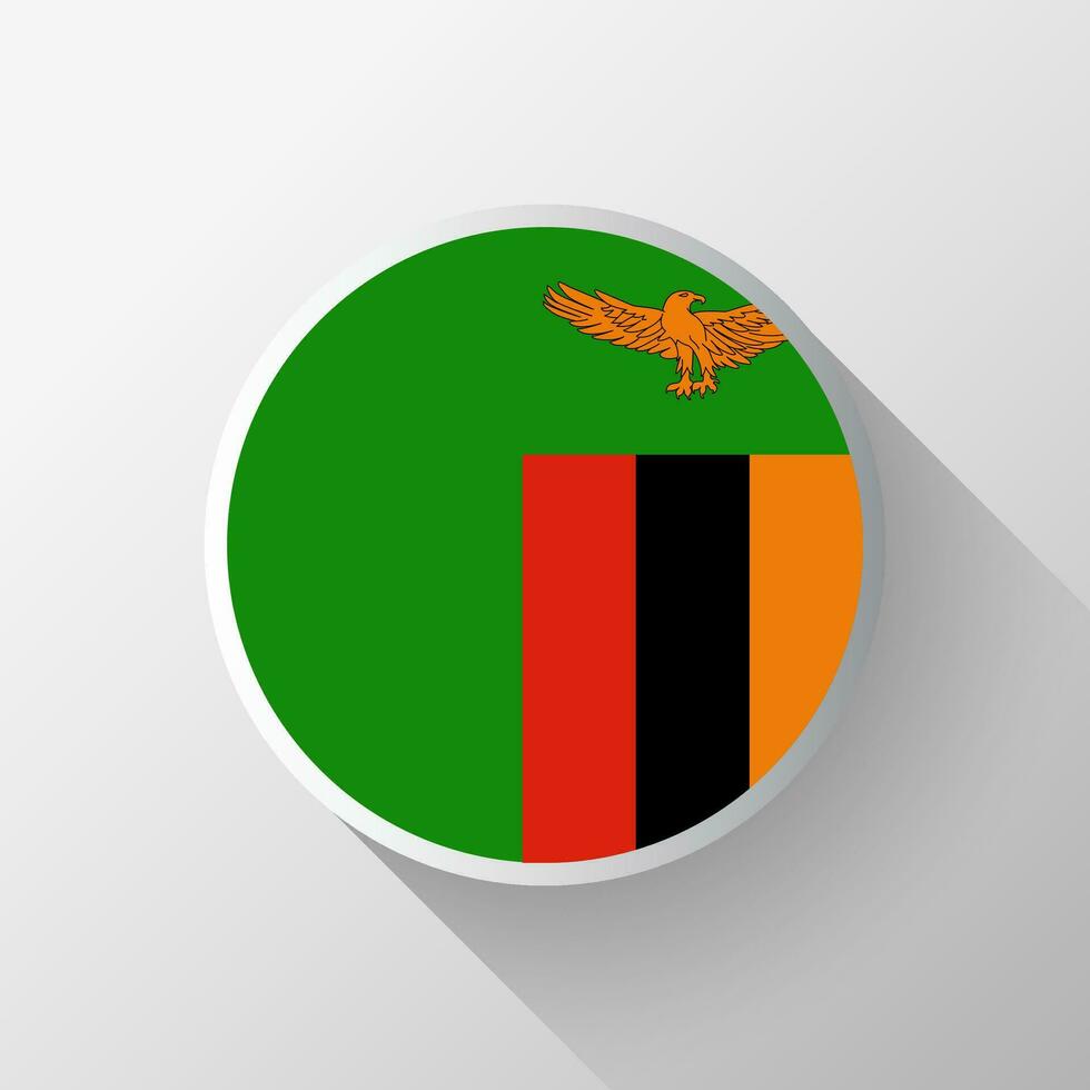 kreativ zambia flagga cirkel bricka vektor