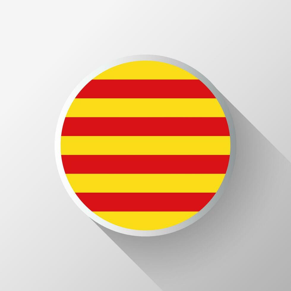 kreativ catalonia flagga cirkel bricka vektor