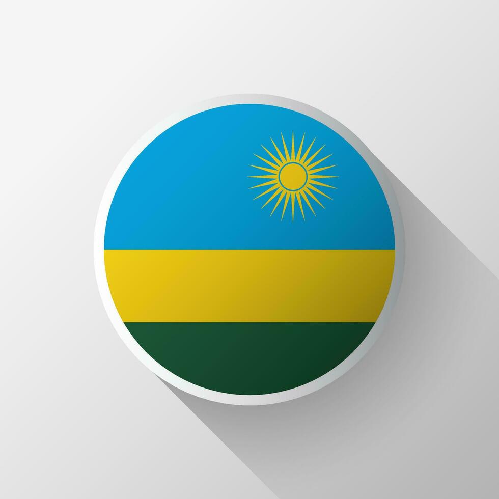 kreativ rwanda flagga cirkel bricka vektor