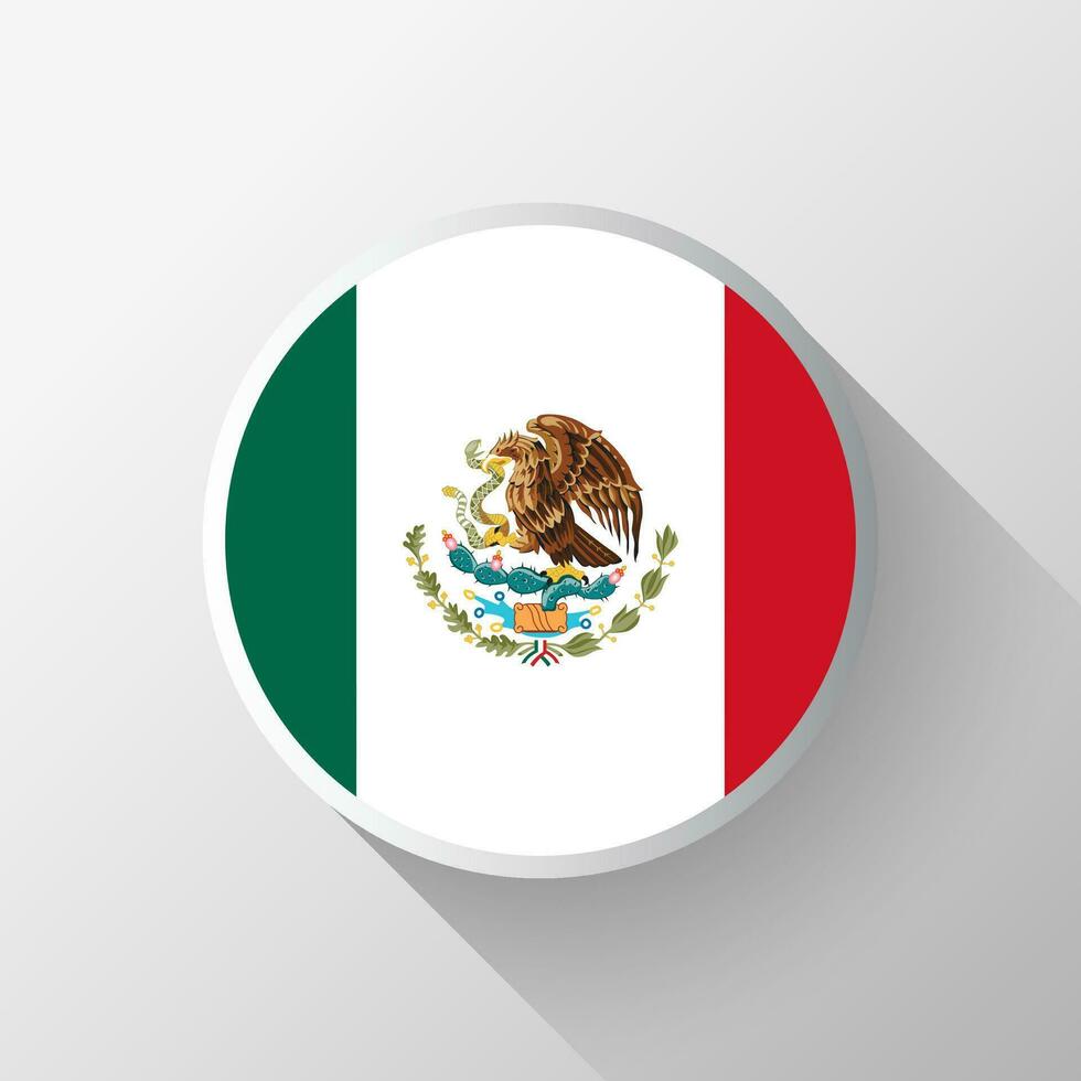 kreativ Mexiko Flagge Kreis Abzeichen vektor
