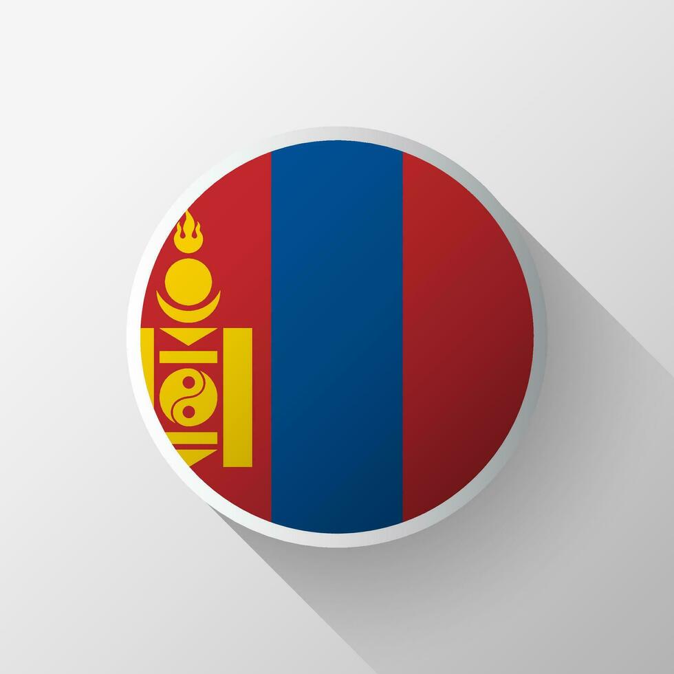 kreativ Mongolei Flagge Kreis Abzeichen vektor