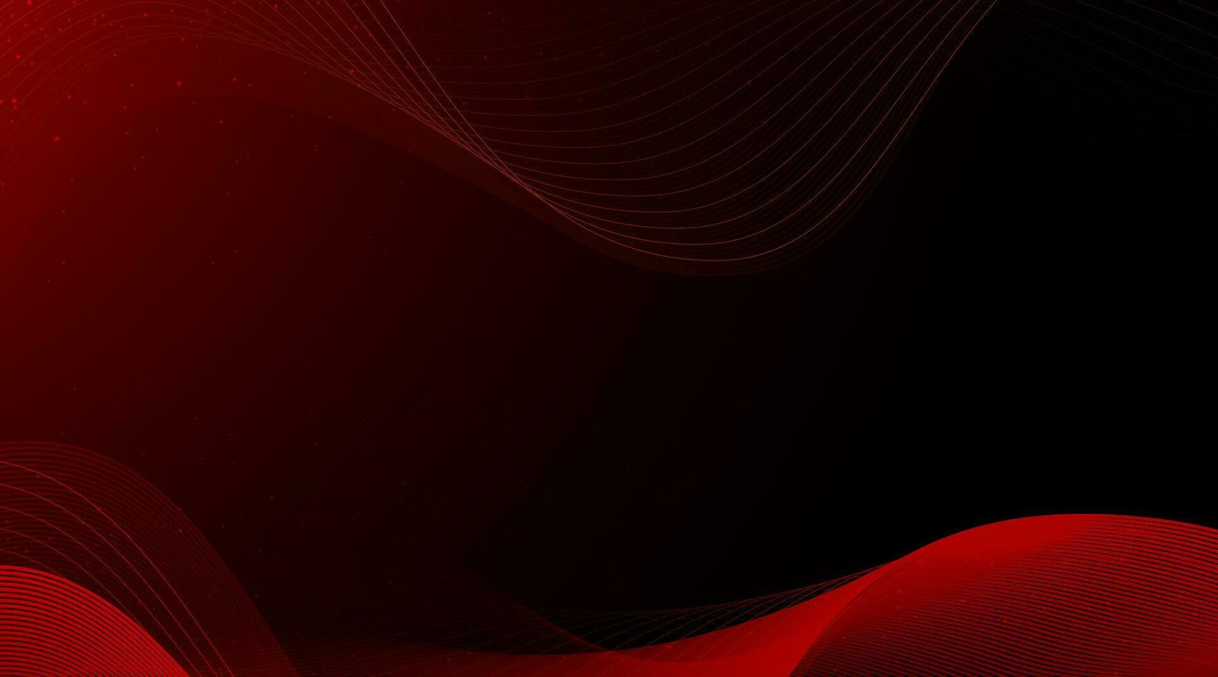 abstrakt röd och svart design bakgrund med minimal runda Vinka form och lysande glitter, kopia Plats lutning bakgrund begrepp. vektor