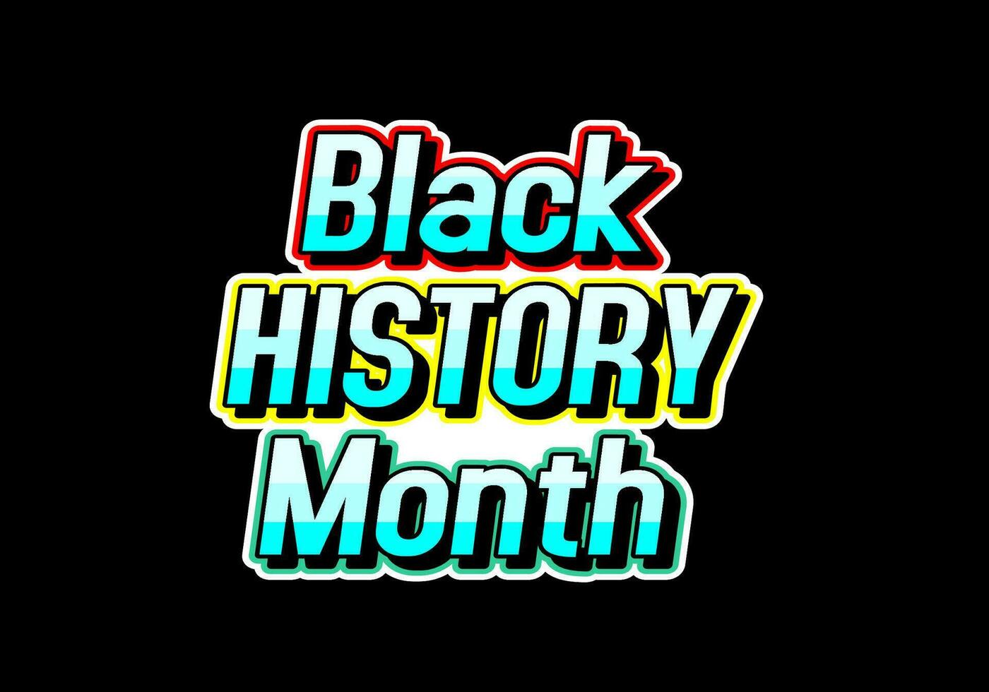 svart historia månad, text effekt vektor