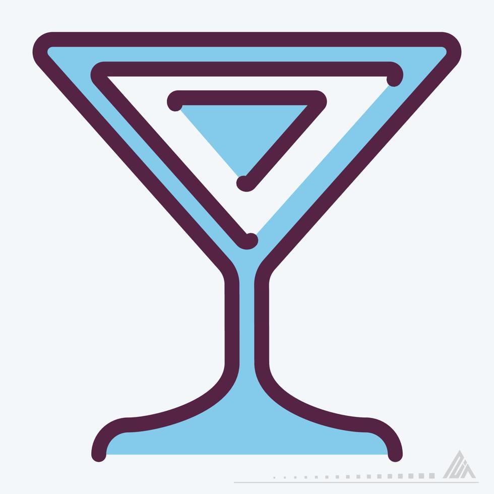 ikon cocktail - line cut stil vektor