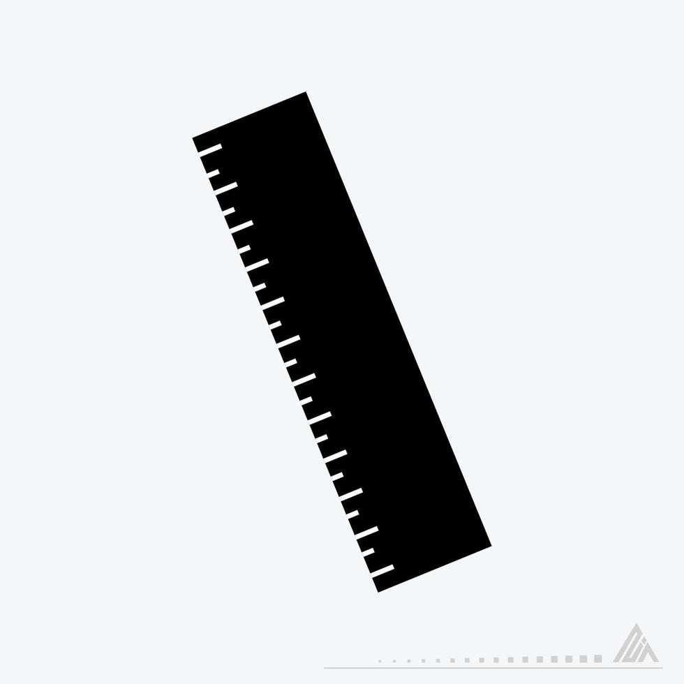 ikon vektor av linjal - svart stil