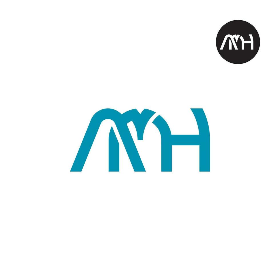 brev amh monogram logotyp design vektor