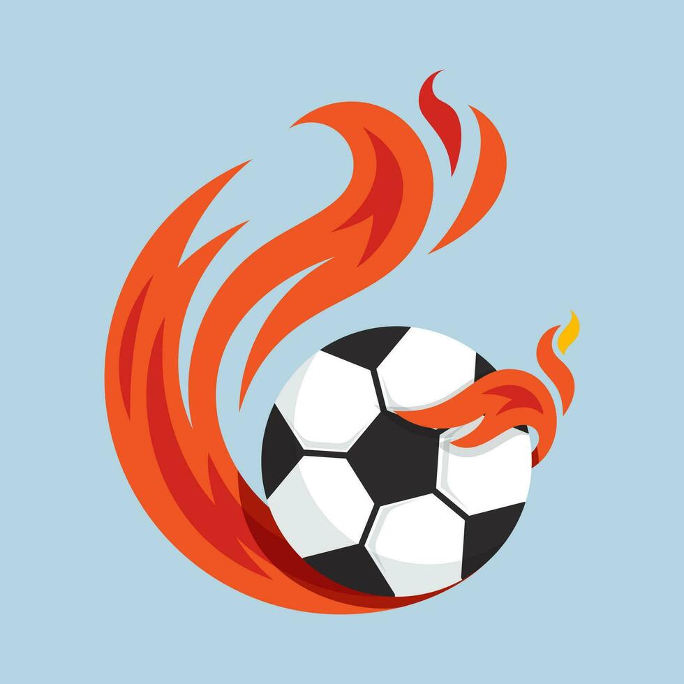 Fußball Ball fliegend Feuer Ball Symbol Design Vektor, Emblem, Design Konzept, kreativ Symbol. vektor