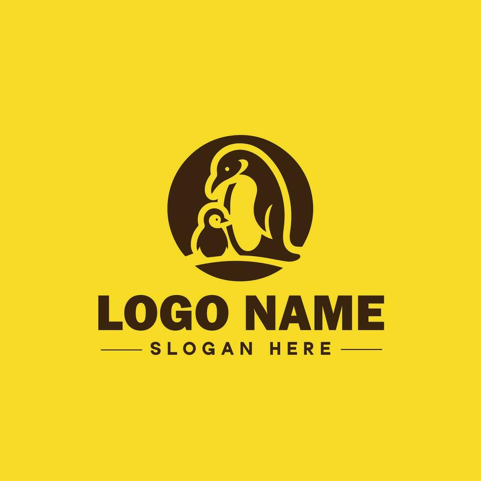 pingvin logotyp och ikon rena platt modern minimalistisk företag och lyx varumärke logotyp design redigerbar vektor
