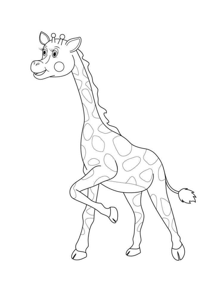 Färbung Seiten Vektor Design, Illustration Giraffe.