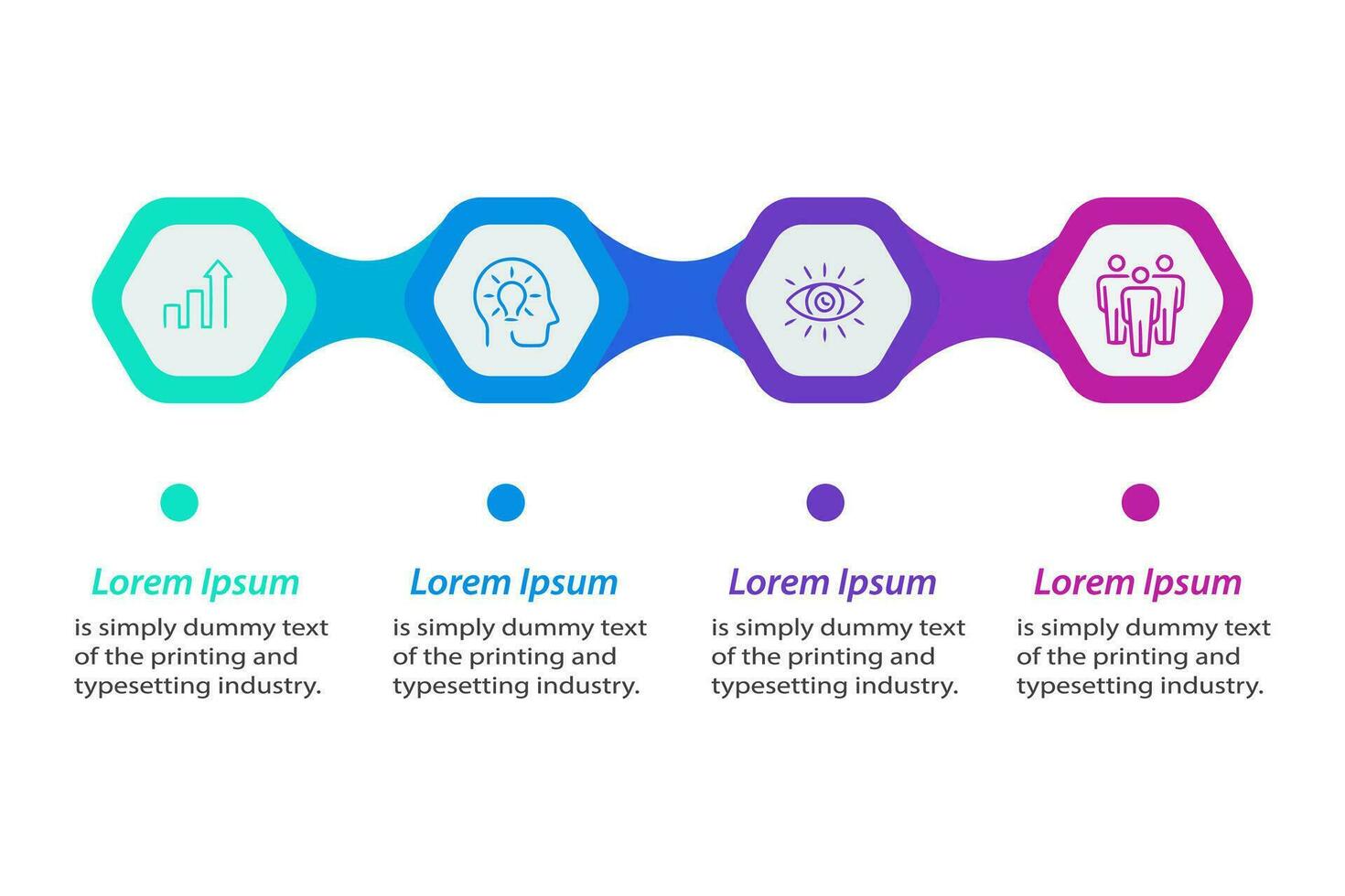 Geschäft Daten Visualisierung. Prozess Diagramm. abstrakt Elemente von Graph, 4 Schritte, Optionen oder Prozesse. Vektor Geschäft Vorlage.