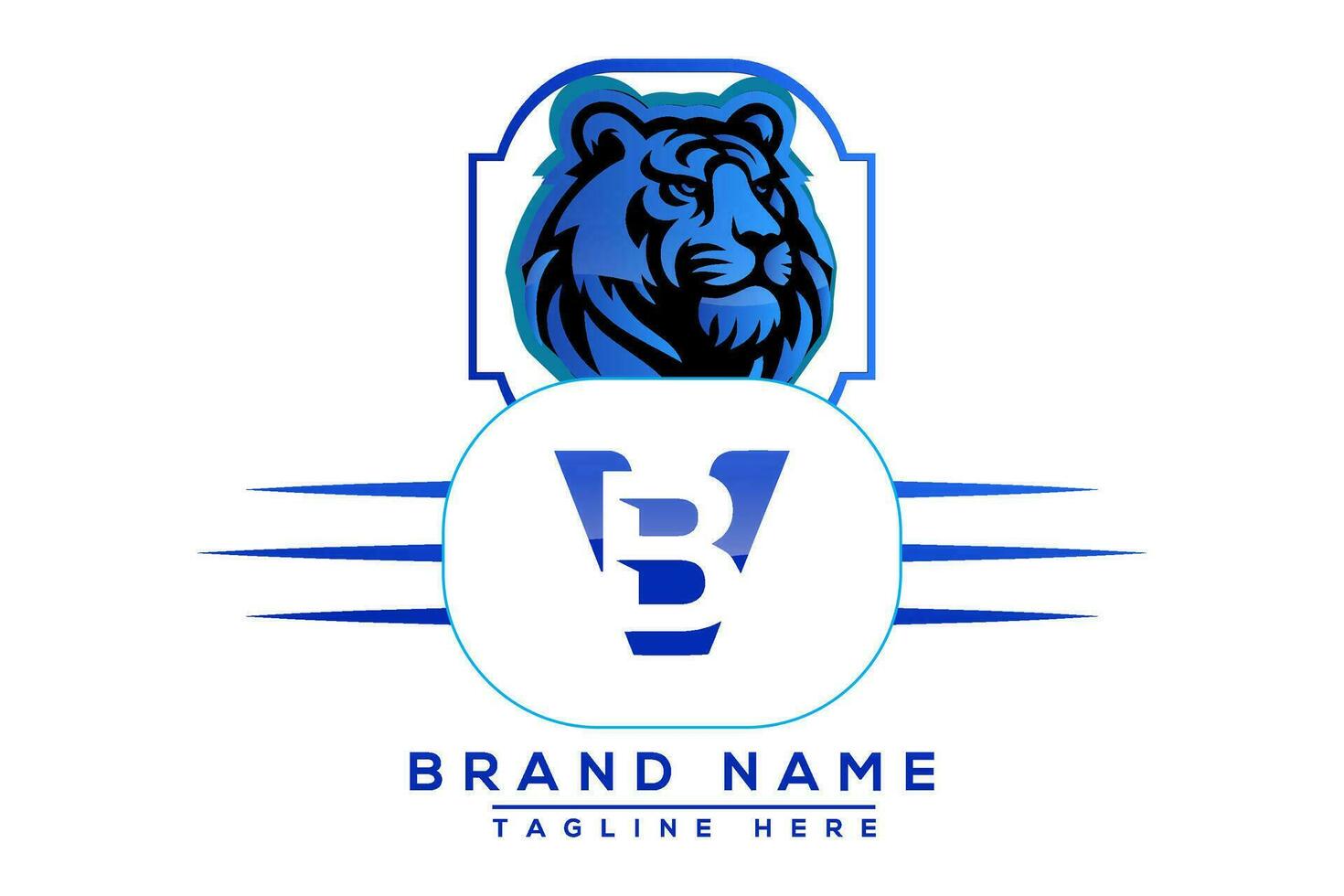 bv Tiger Logo Blau Design. Vektor Logo Design zum Geschäft.