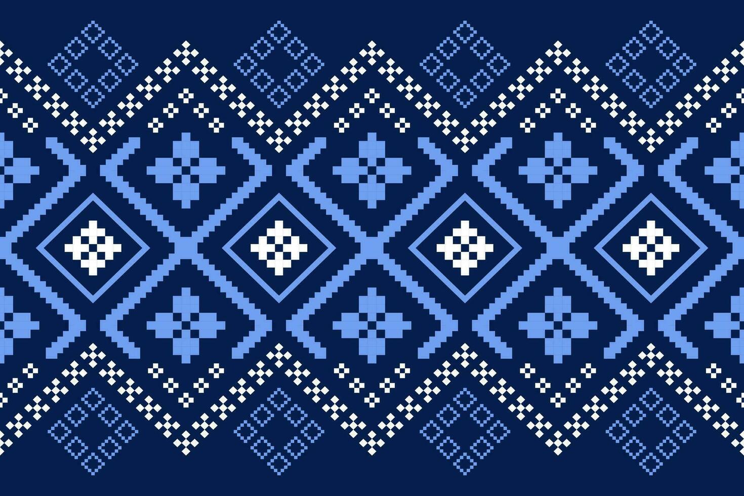 indigo Marin blå geometrisk traditionell etnisk mönster ikat sömlös mönster gräns abstrakt design för tyg skriva ut trasa klänning matta gardiner och sarong aztec afrikansk indisk indonesiska vektor