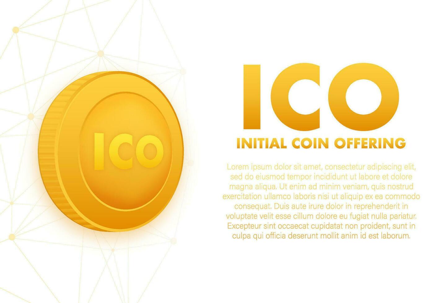 ico, första mynt erbjudande. ico tecken produktion bearbeta. vektor stock illustration