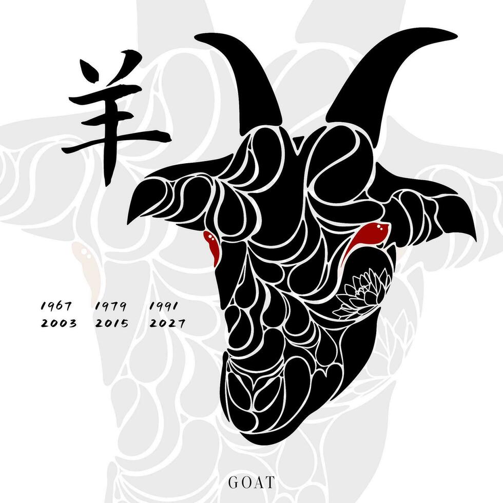 kinesisk zodiaken get konst vektor illustration