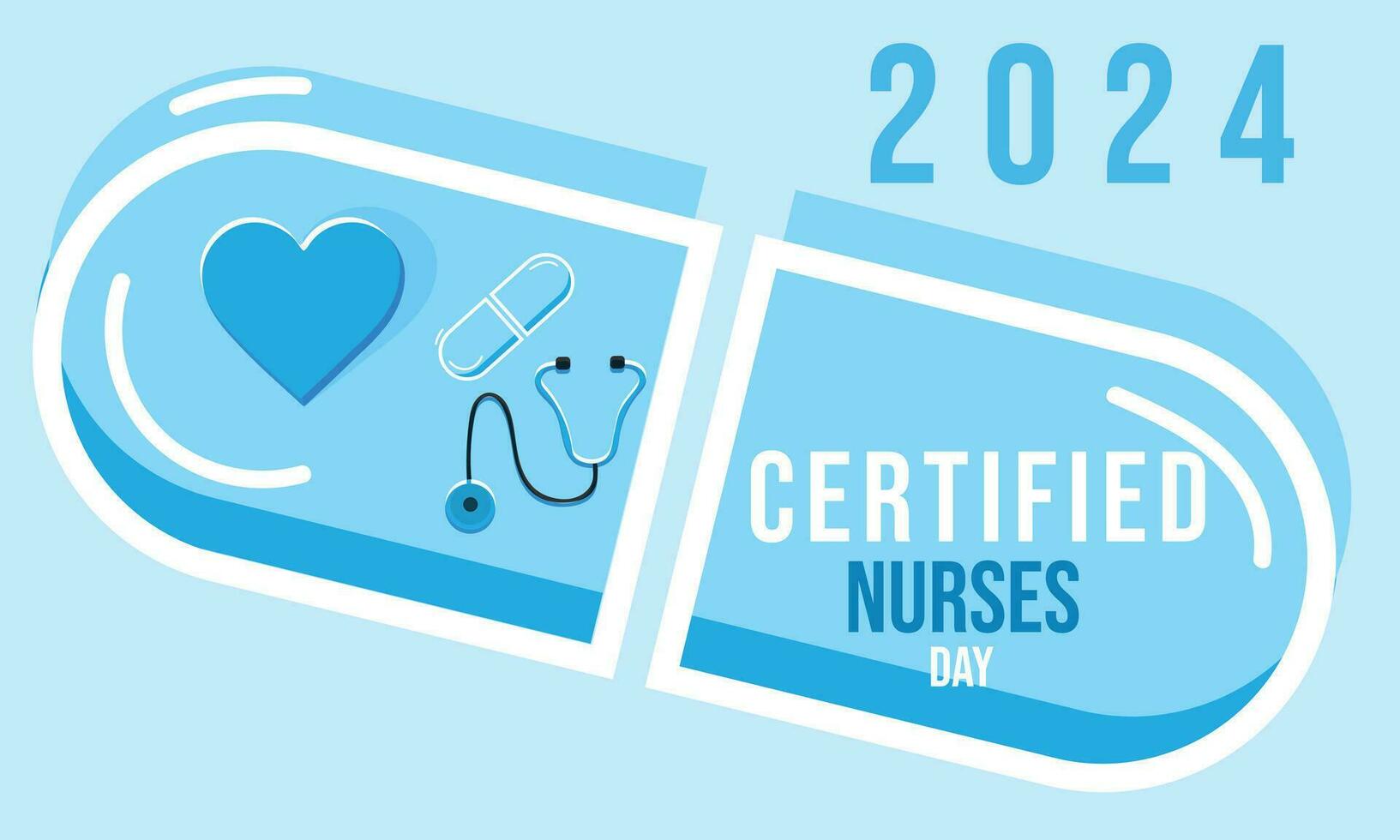 zertifiziert Krankenschwestern Tag. Hintergrund, Banner, Karte, Poster, Vorlage. Vektor Illustration.