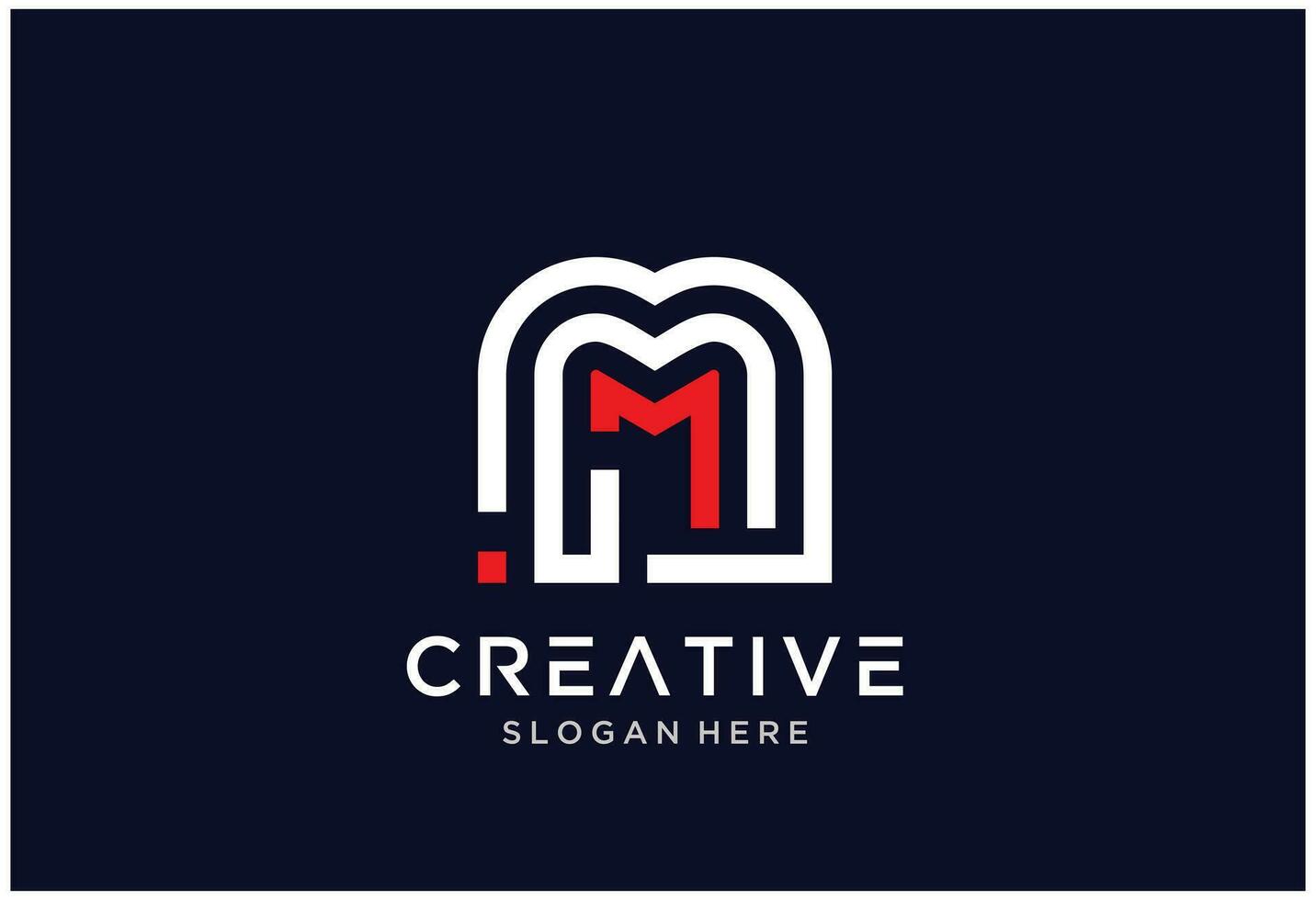 m logotyp monogram design vektor