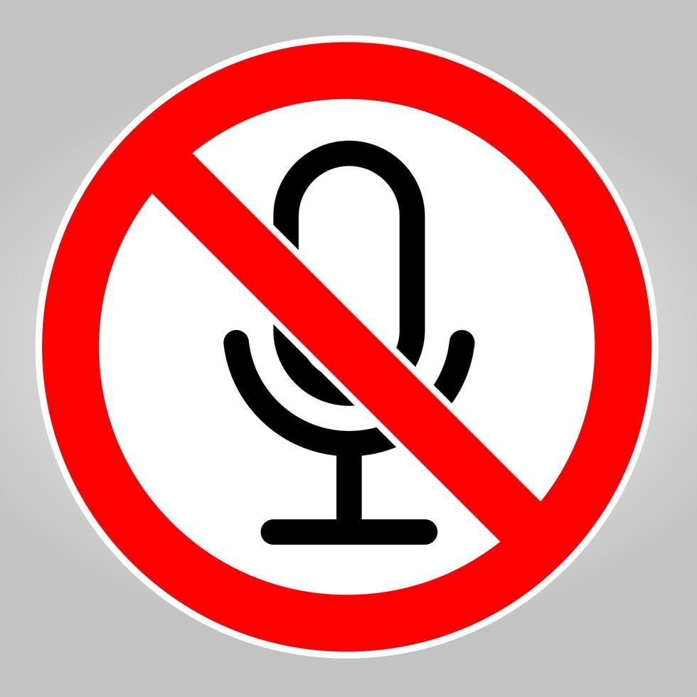 Nicht aufnehmen, Mikrofonsymbol nicht verwenden, Lautsprechersymbol vektor
