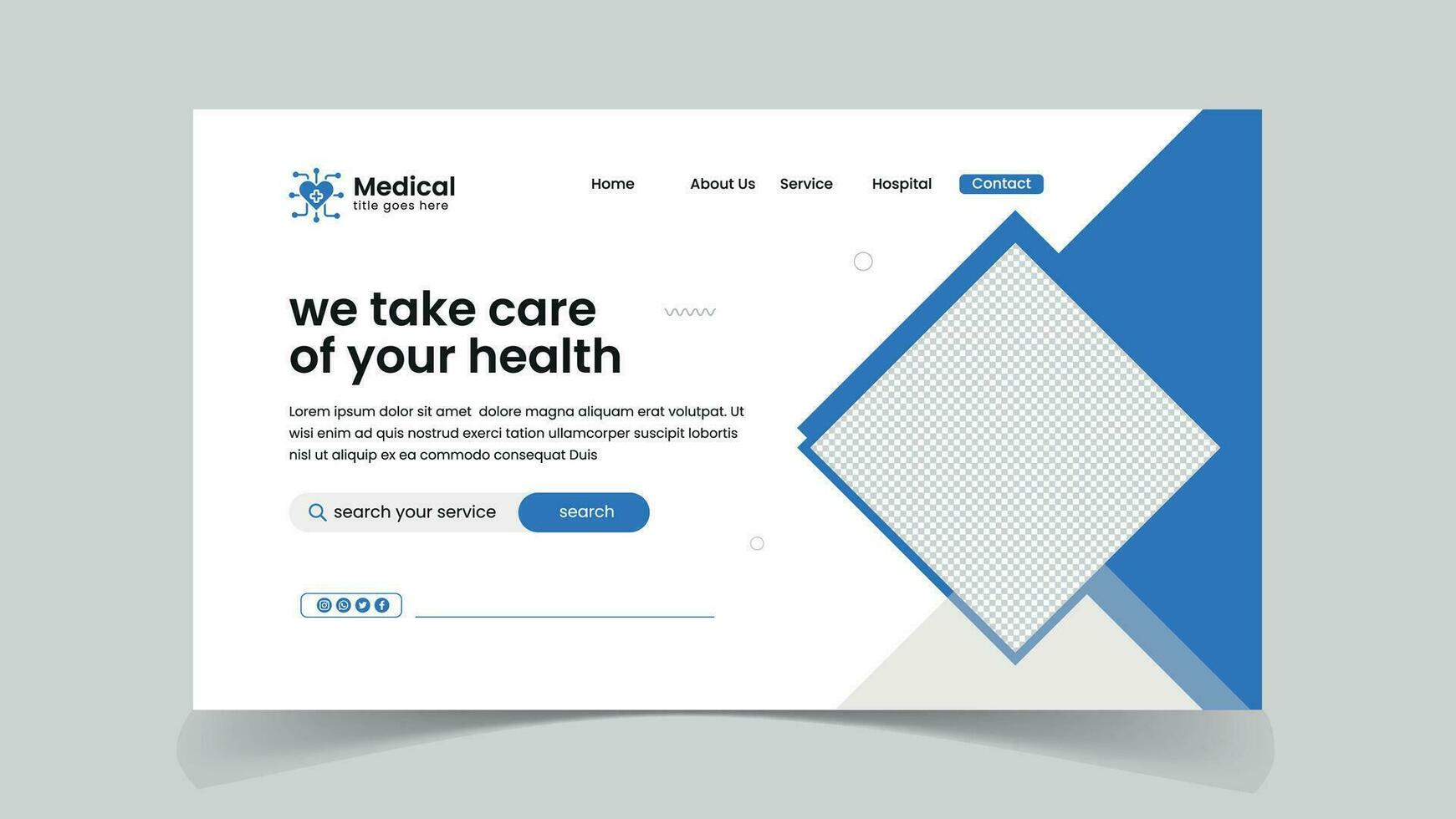 medicinsk hälsa webb sida landning sida ui design vektor