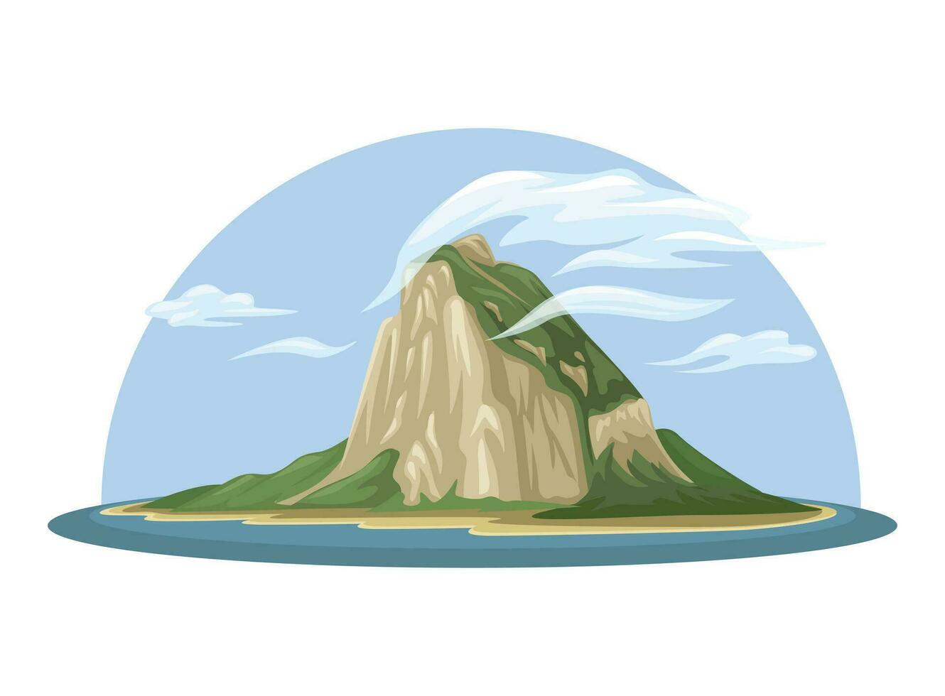 Gibraltar Berg Wahrzeichen Illustration Vektor