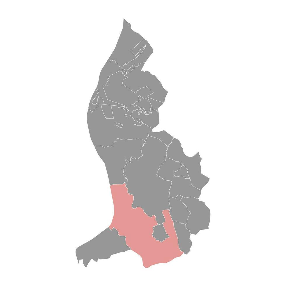 versucht Gemeinde Karte, administrative Aufteilung von Liechtenstein. Vektor Illustration.