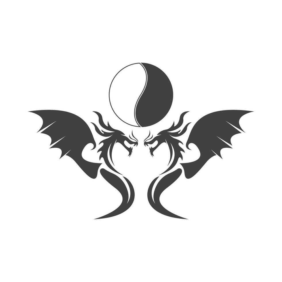 Drachen Silhouette Symbol Symbol Vektor Illustration