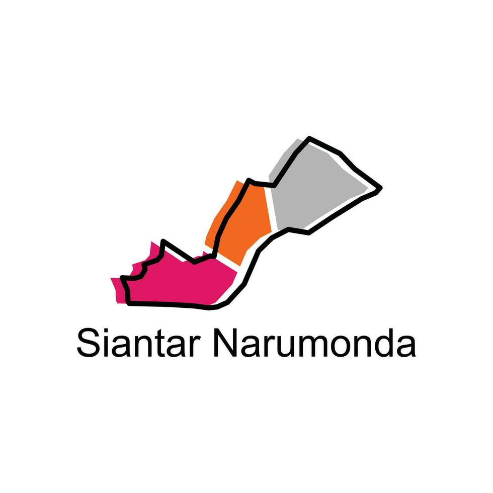 Karta av siantar narumonda vektor design mall, nationell gränser Karta av indonesien Land illustration design