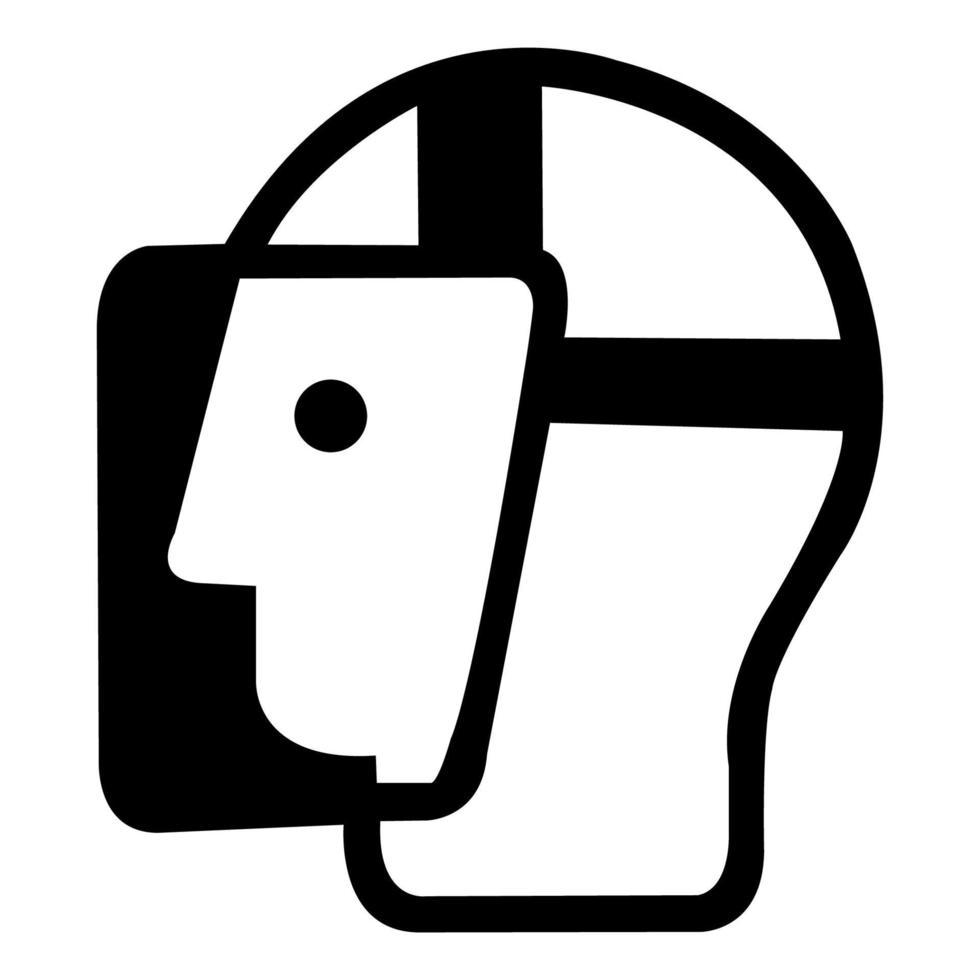 Symbol Gesichtsschild muss Zeichen Isolat auf weißem Hintergrund getragen werden, Vektor-Illustration eps.10 vektor