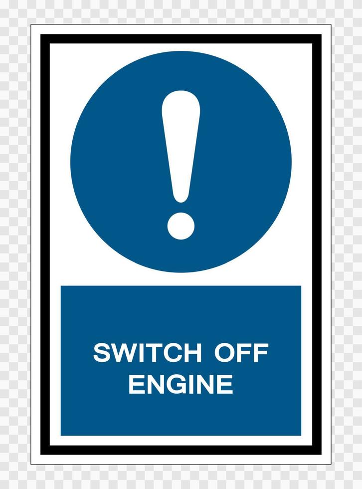 Symbol schalten Motor isolieren auf transparentem Hintergrund, Vektorillustration vektor