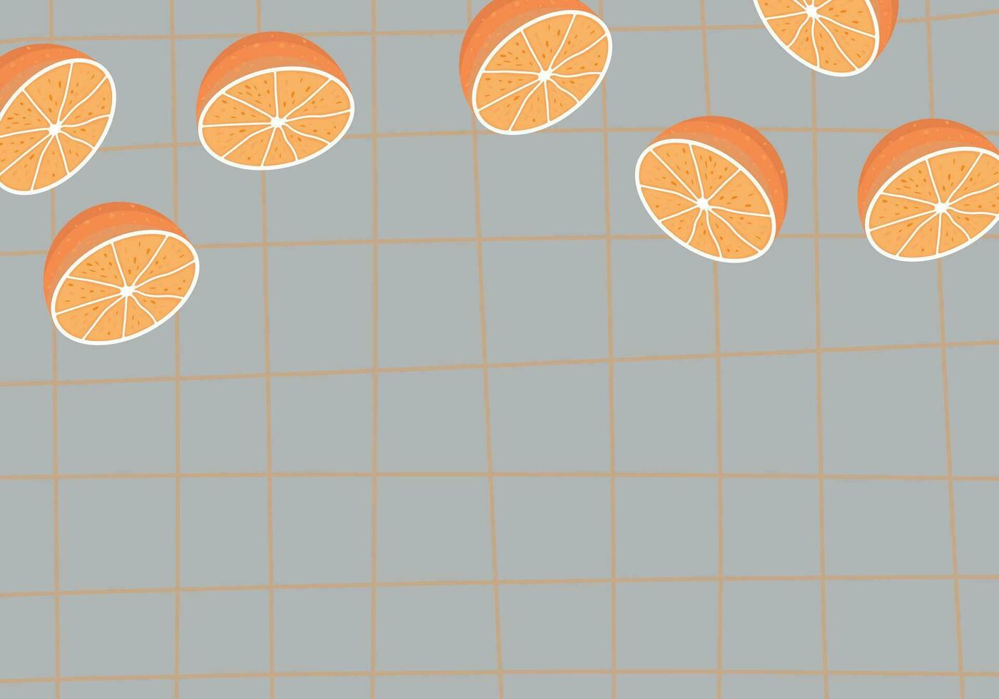 rutnät rader mönster med orange skivor bakgrund. vektor