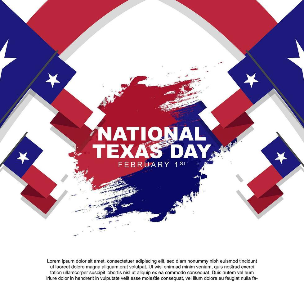 Vektor Illustration von Texas Tag gefeiert auf Februar 1. Gruß Karte Poster Design