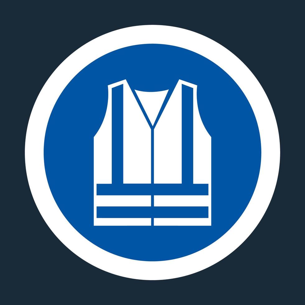 ppe icon.wear hoch sichtbares Kleidungssymbolzeichen auf schwarzem Hintergrund vektor