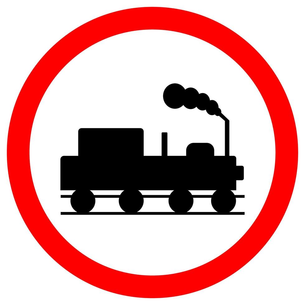 Zug Eisenbahnverkehr Verkehrsschild auf weißem Hintergrund isolieren, Vektor-Illustration eps.10 vektor