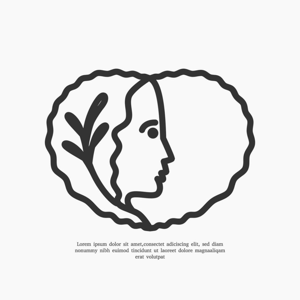 minimalistisch Frauen Liebe Logo Design Vorlage vektor