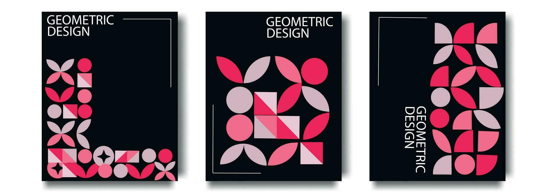modern Bauhaus Poster geometrisch abstrakt Formen. kreativ Abdeckungen, Layouts oder Plakate Konzept im modern minimal Stil zum korporativ Identität, Marke, Sozial Medien. modisch Design Vorlagen vektor