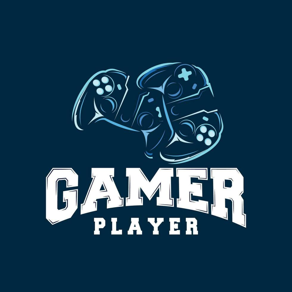 spel trösta logotyp, gamer design gamepad illustration symbol mall vektor