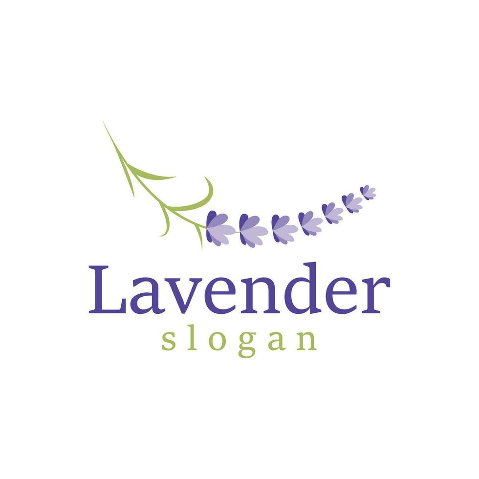 lavendel- logotyp elegant lila blomma växt illustration blommig prydnad design vektor