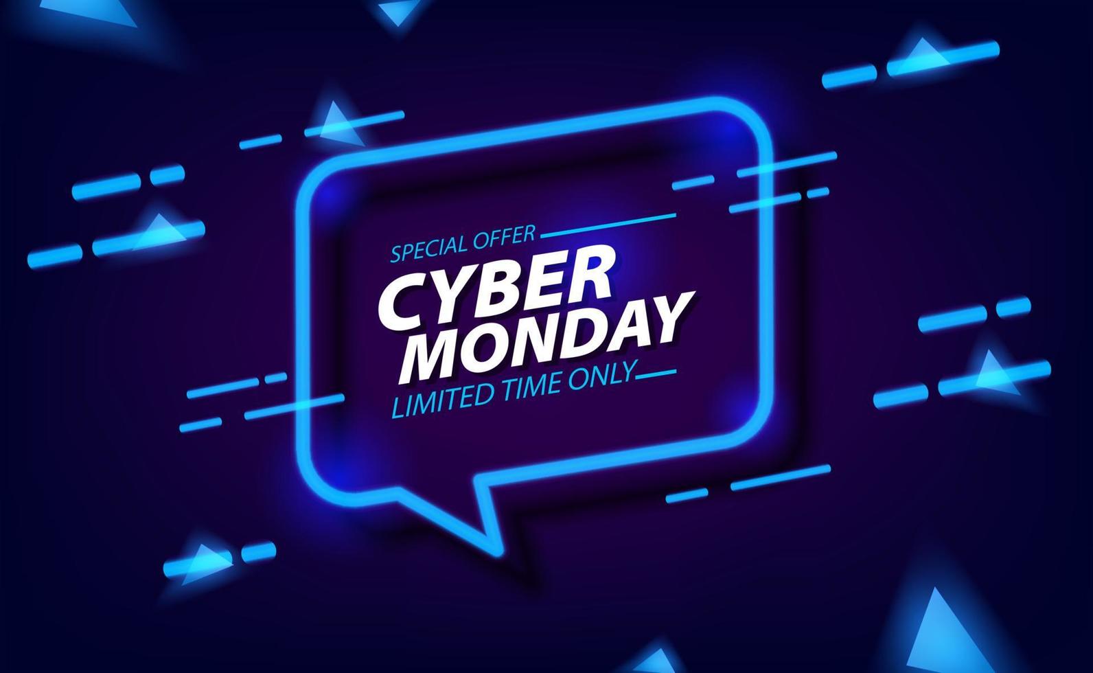 Cyber Monday Techno Neon Sale Angebot Banner Promotion vektor