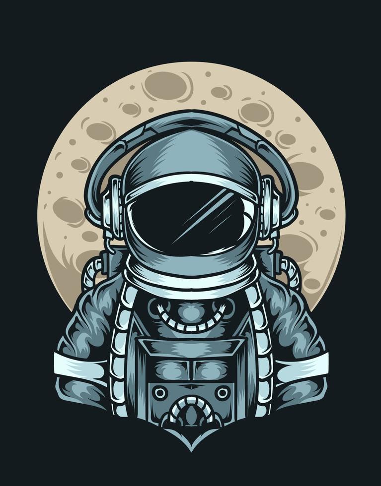 illustration astronaut med månen vektor