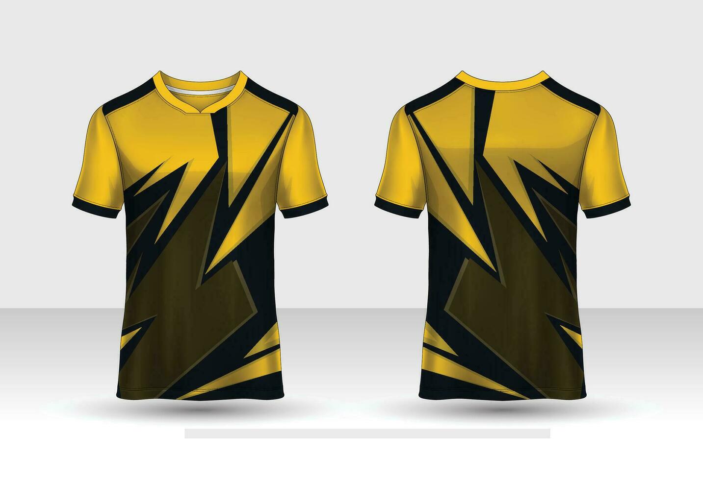 Stoff Textil- zum Sport T-Shirt ,Fußball Jersey Attrappe, Lehrmodell, Simulation zum Fußball Verein. Uniform Vorderseite und zurück Sicht. vektor